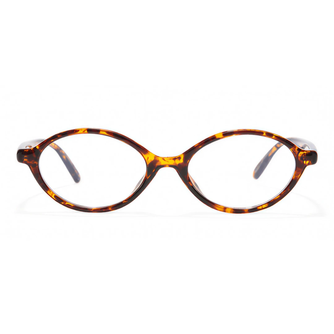 Front view of Isral vintage oval tr90 eyeglasses in tortoise. SPU: OR0312402