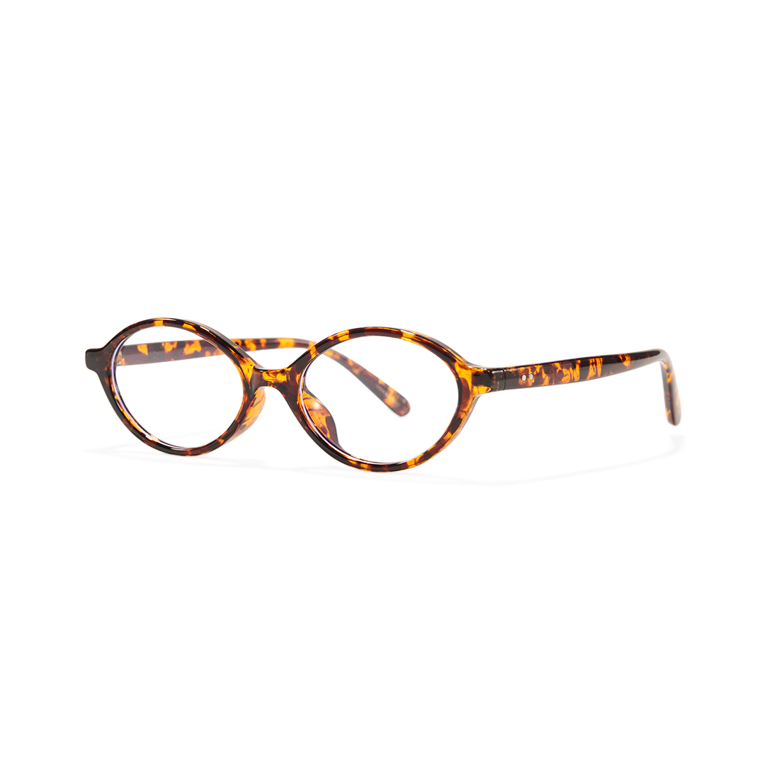 Angle view of Isral y2k oval tr90 eyeglasses OR0312402 in tortoise