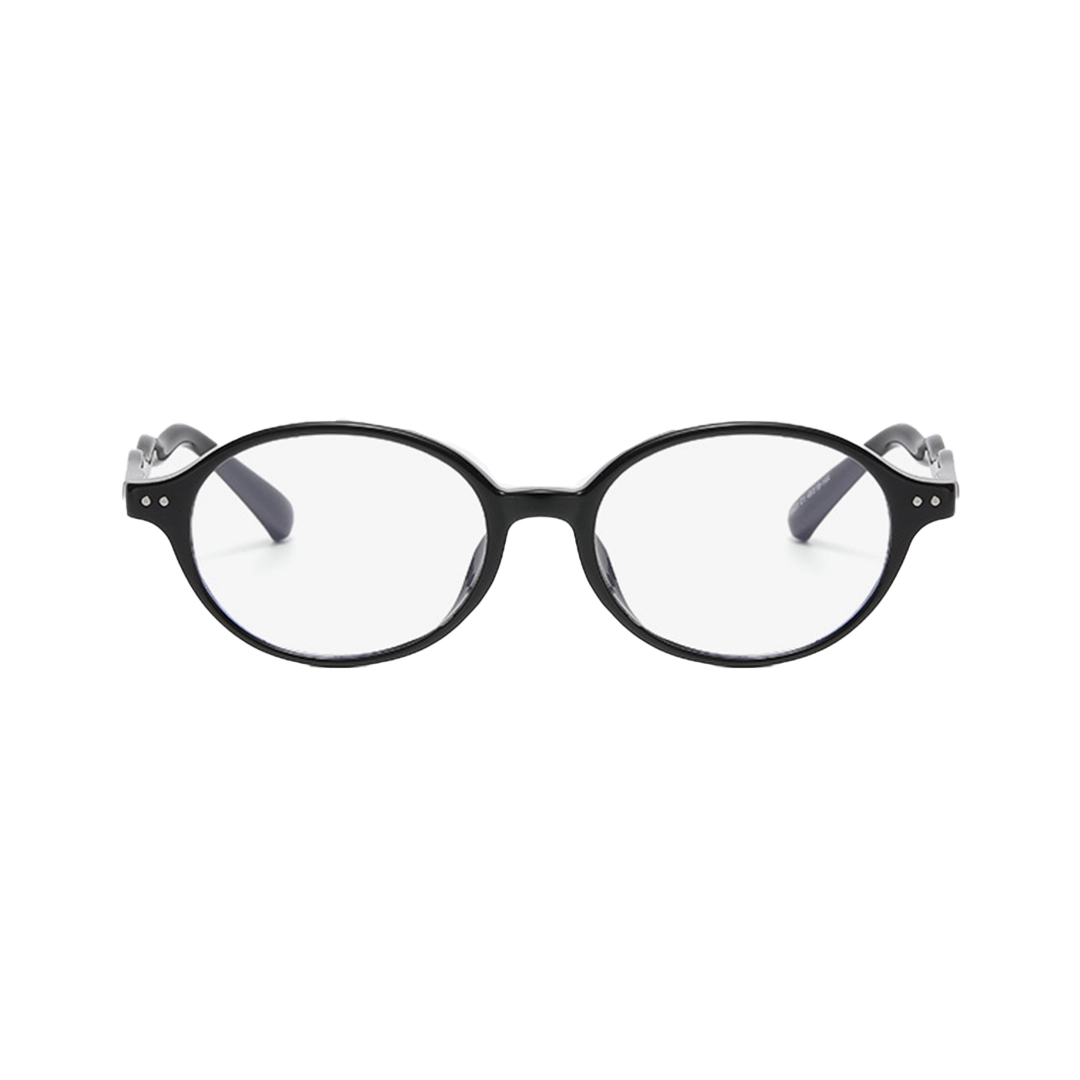 Front view of Arix vintage oval pc eyeglasses OR0342512 in black