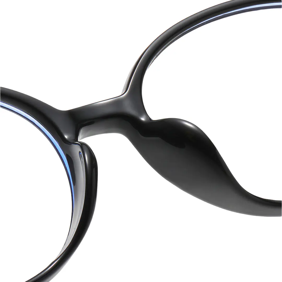 Integrated nose pad detail of Arix vintage oval pc eyeglasses OR0342512 in black