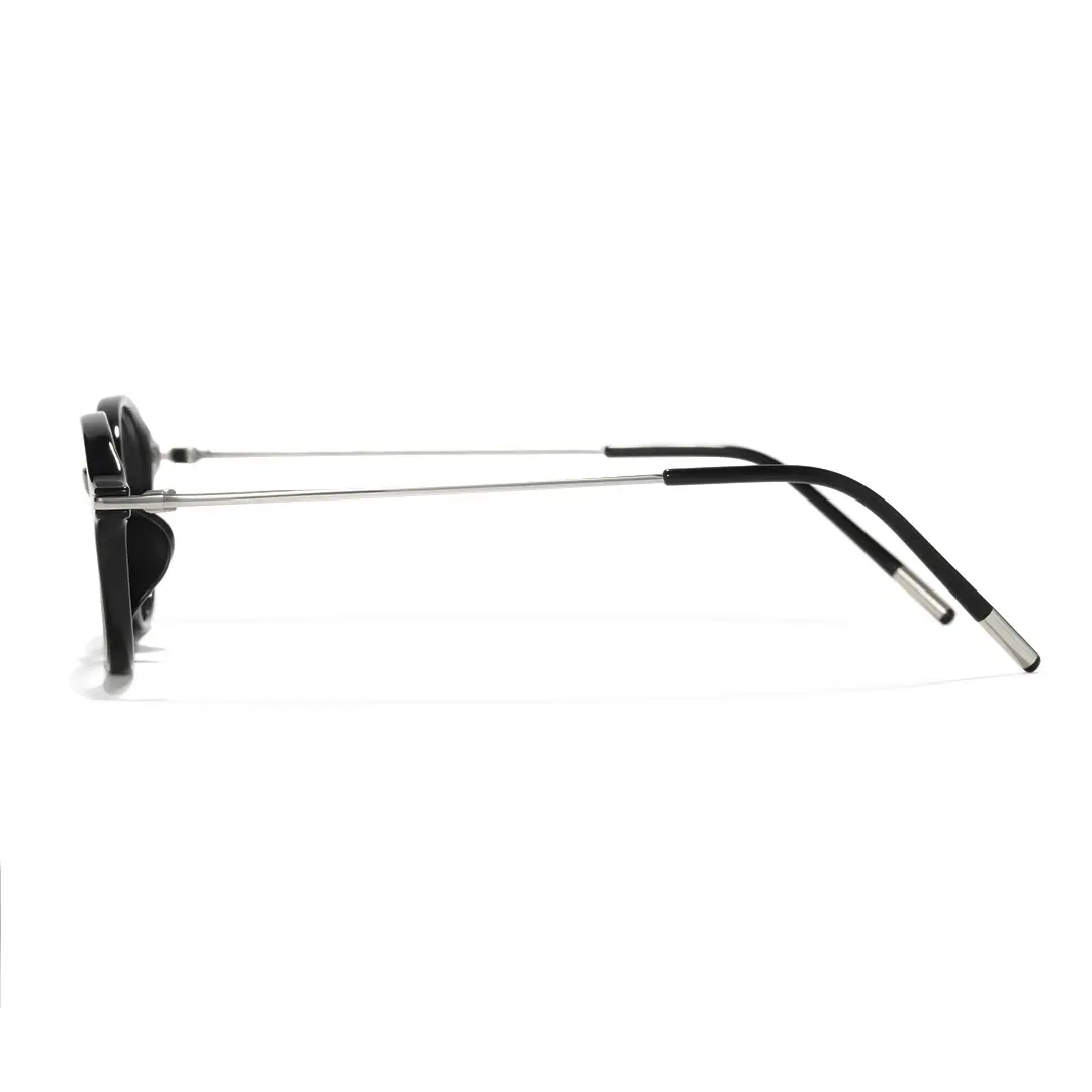 Side view of Skip y2k oval titanium eyeglasses OT0102412 in black