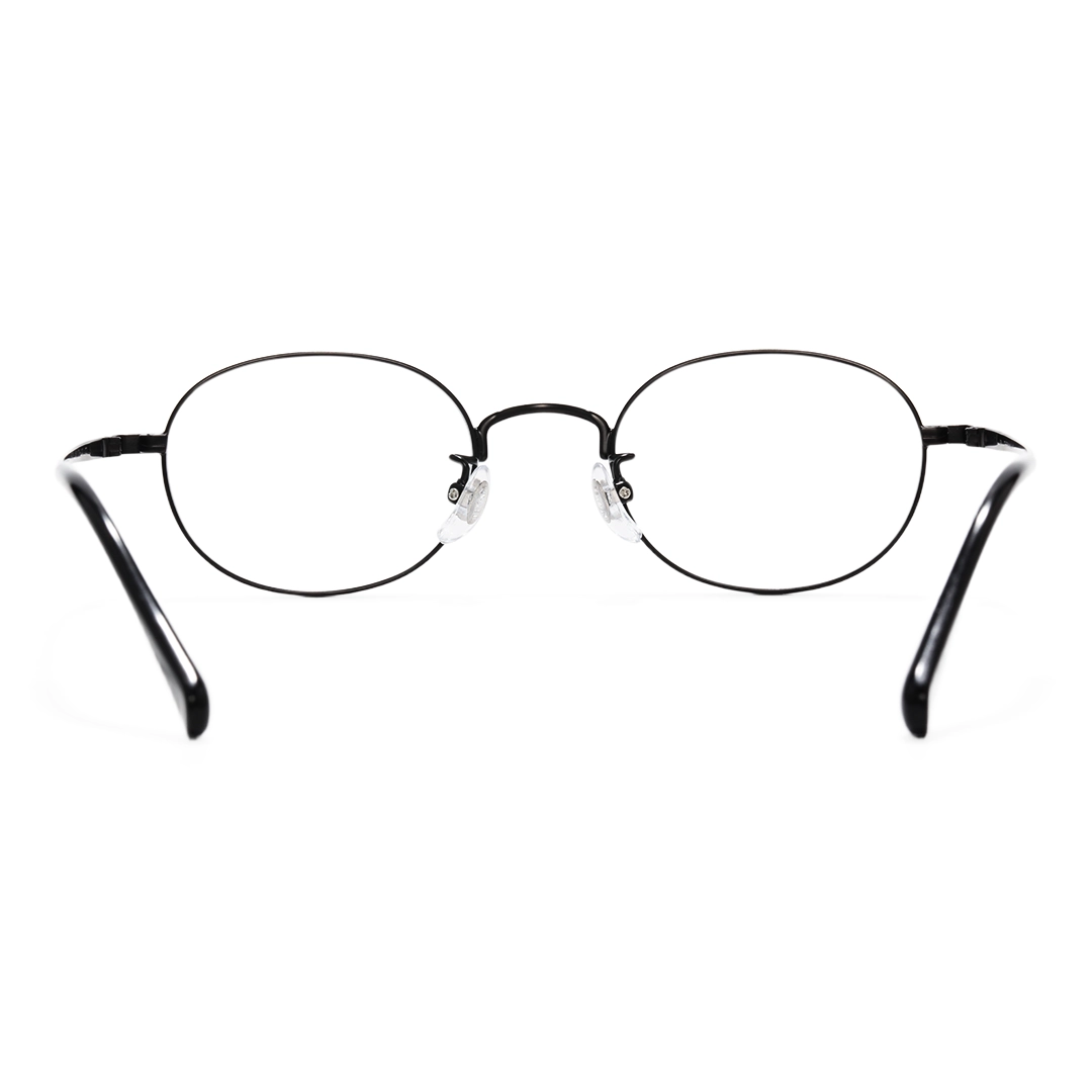 Back view of Astr y2k oval titanium eyeglasses OT0282502 in black