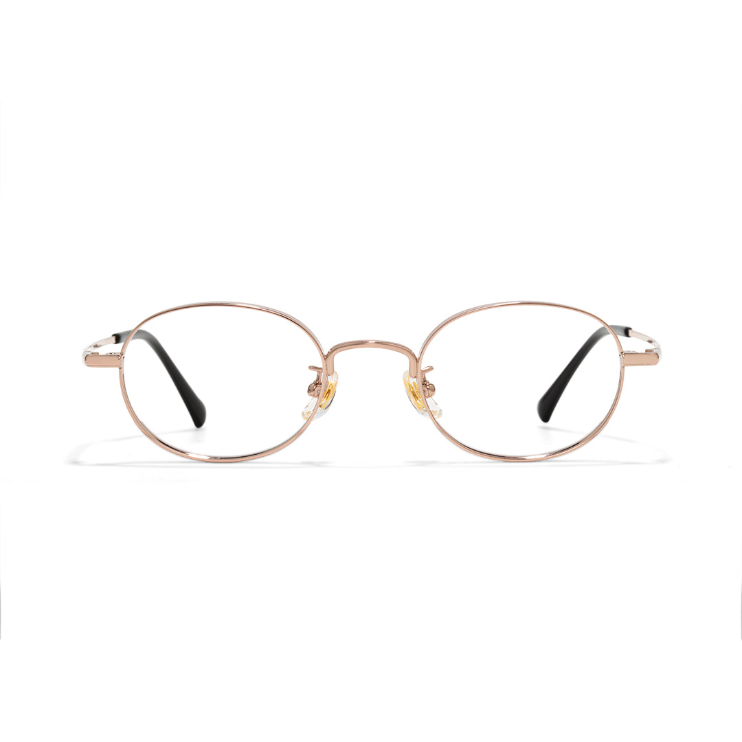 Front view of Astr oval titanium eyeglasses OT0282502 in gold
