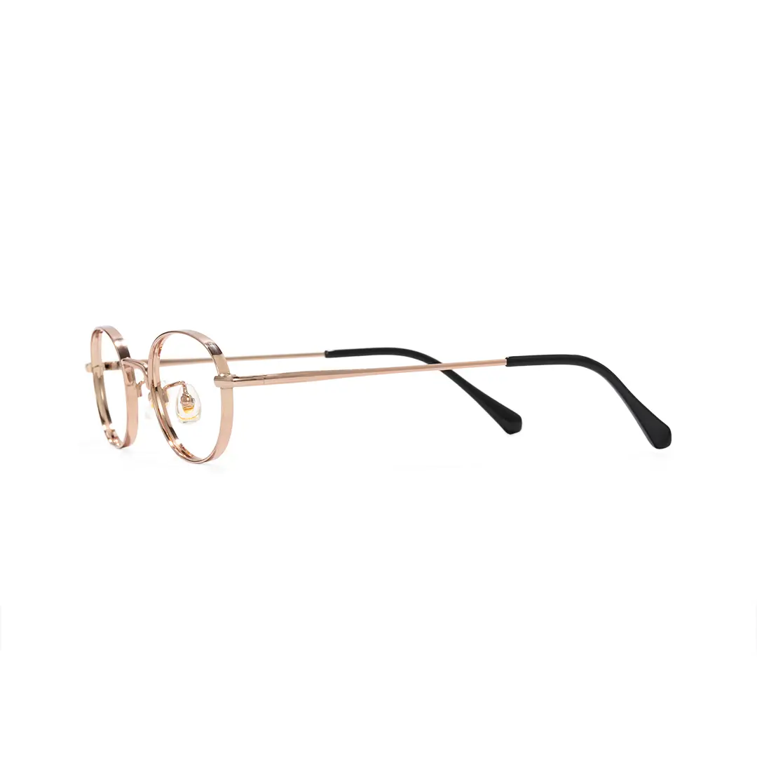 Side view of Astr oval titanium eyeglasses OT0282502 in gold