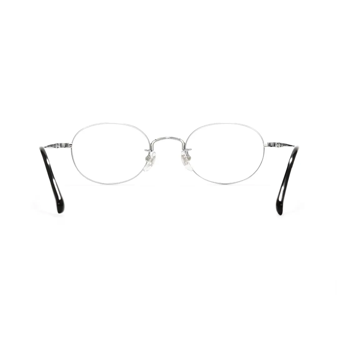 Back view of Astr oval titanium eyeglasses OT0282502 in silver