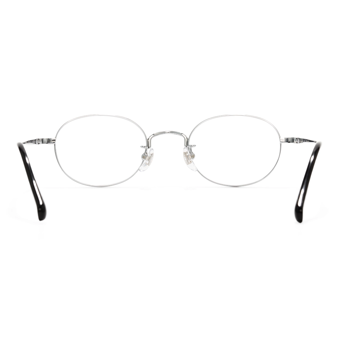 Back view of Astr y2k oval titanium eyeglasses OT0282502 in silver