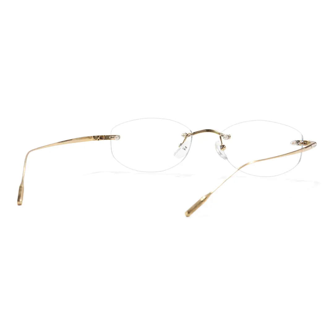 Back view of Mirelle fashion oval titanium eyeglasses OT0312604 in gold