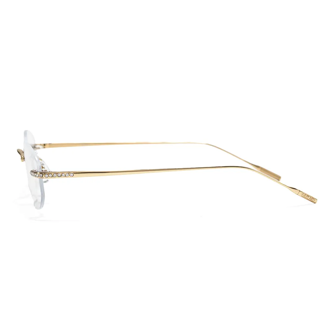 Side view of Mirelle fashion oval titanium eyeglasses OT0312604 in gold