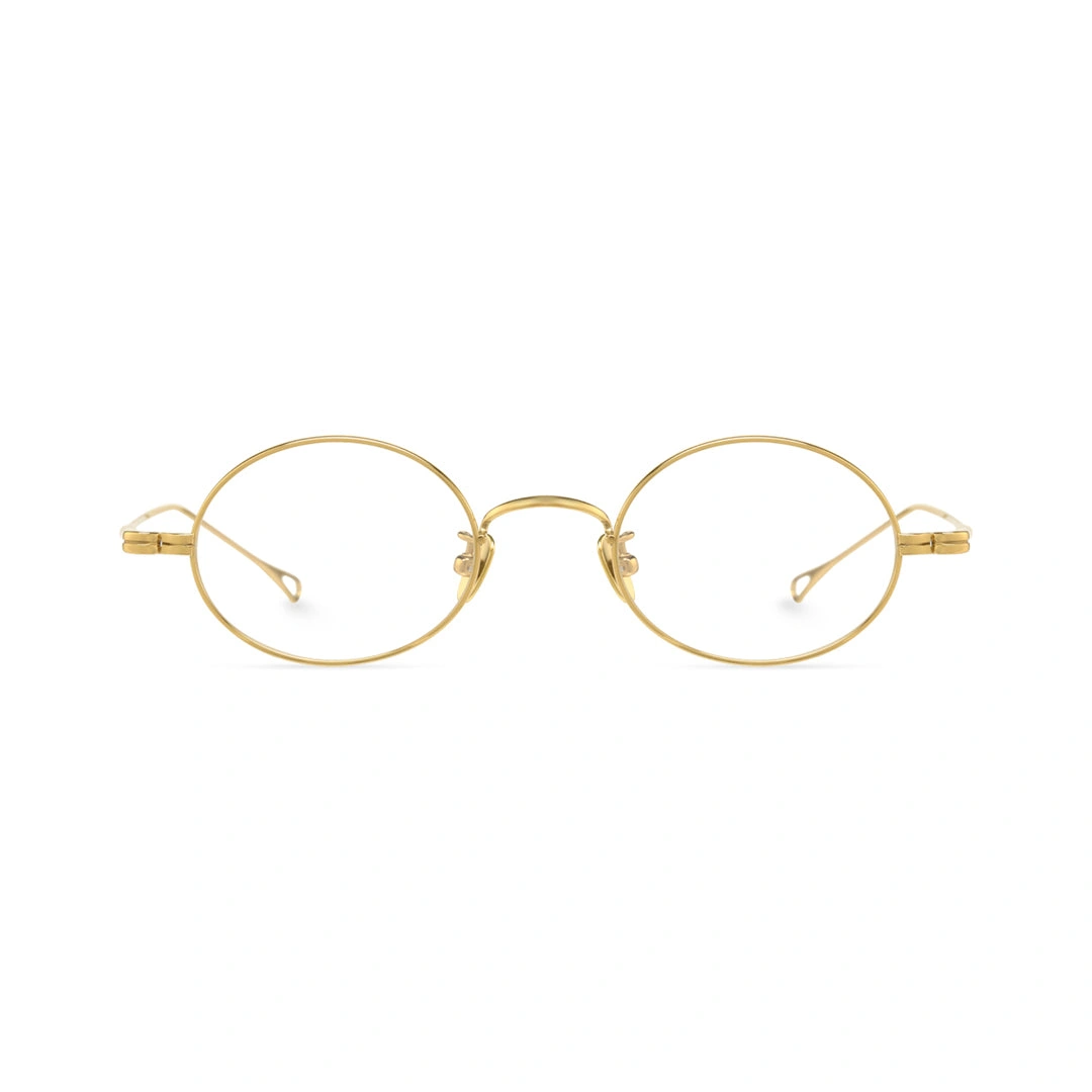 Front view of Gannon y2k oval titanium eyeglasses OT0402412 in gold