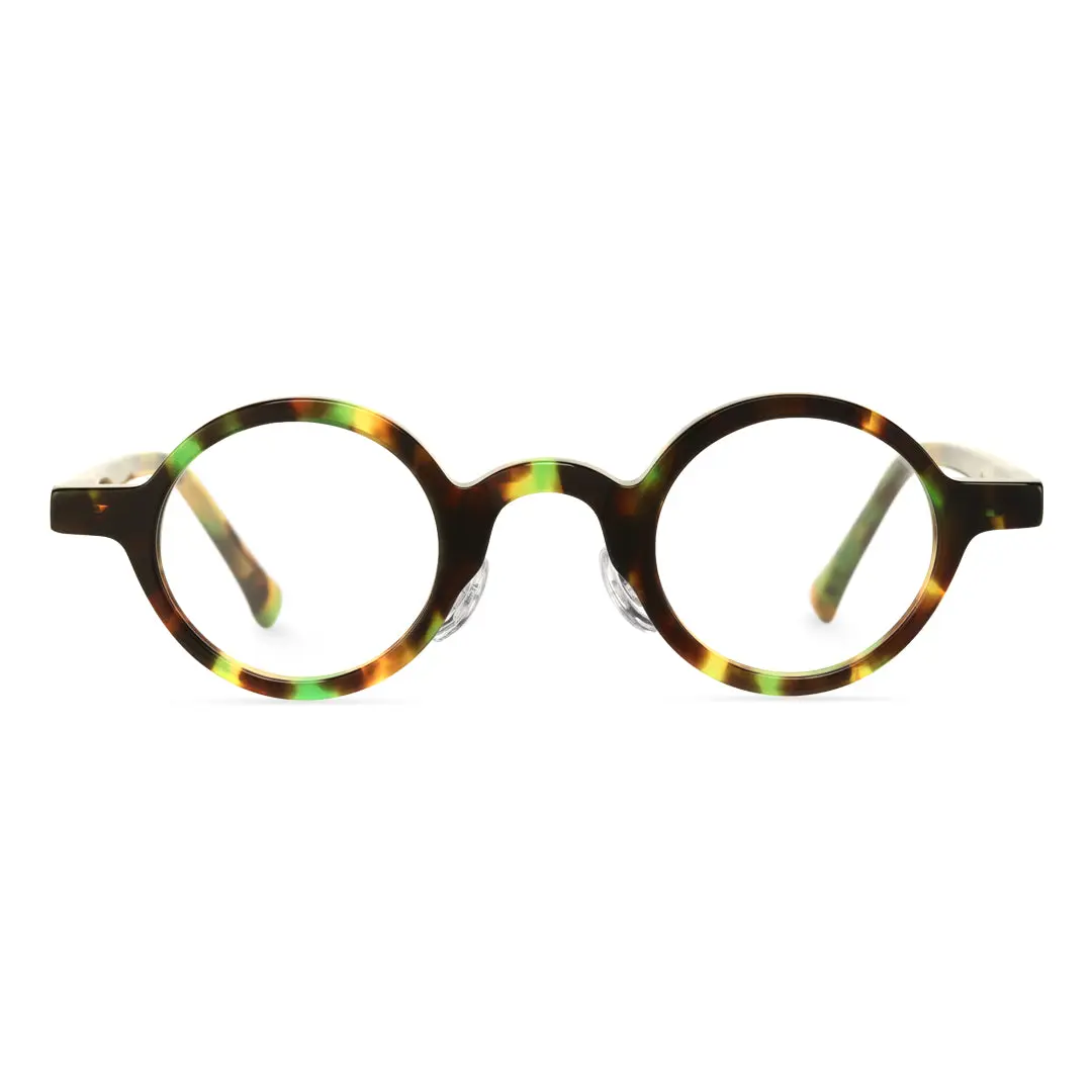 Front view of Lala round acetate eyeglasses RA0012306 in tortoise