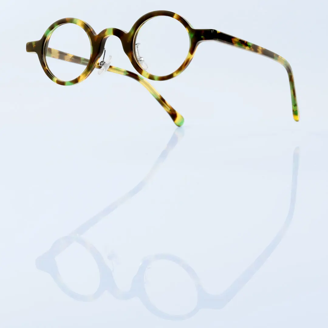 Scene view of Lala vintage round acetate eyeglasses in tortoise. SPU: RA0012306