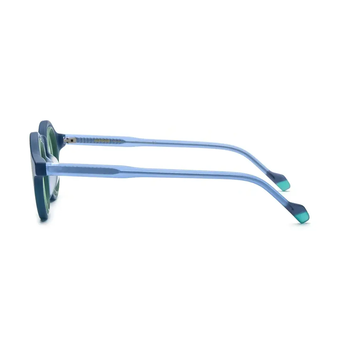 Side view of Fate vintage round acetate eyeglasses RA0012311 in green