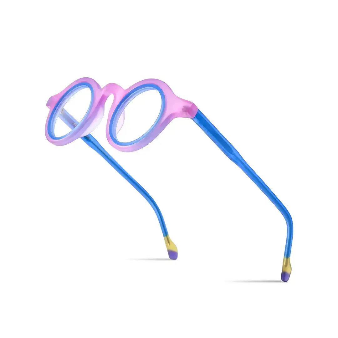 Frame detail view of Fate vintage round acetate eyeglasses RA0012311 in pink