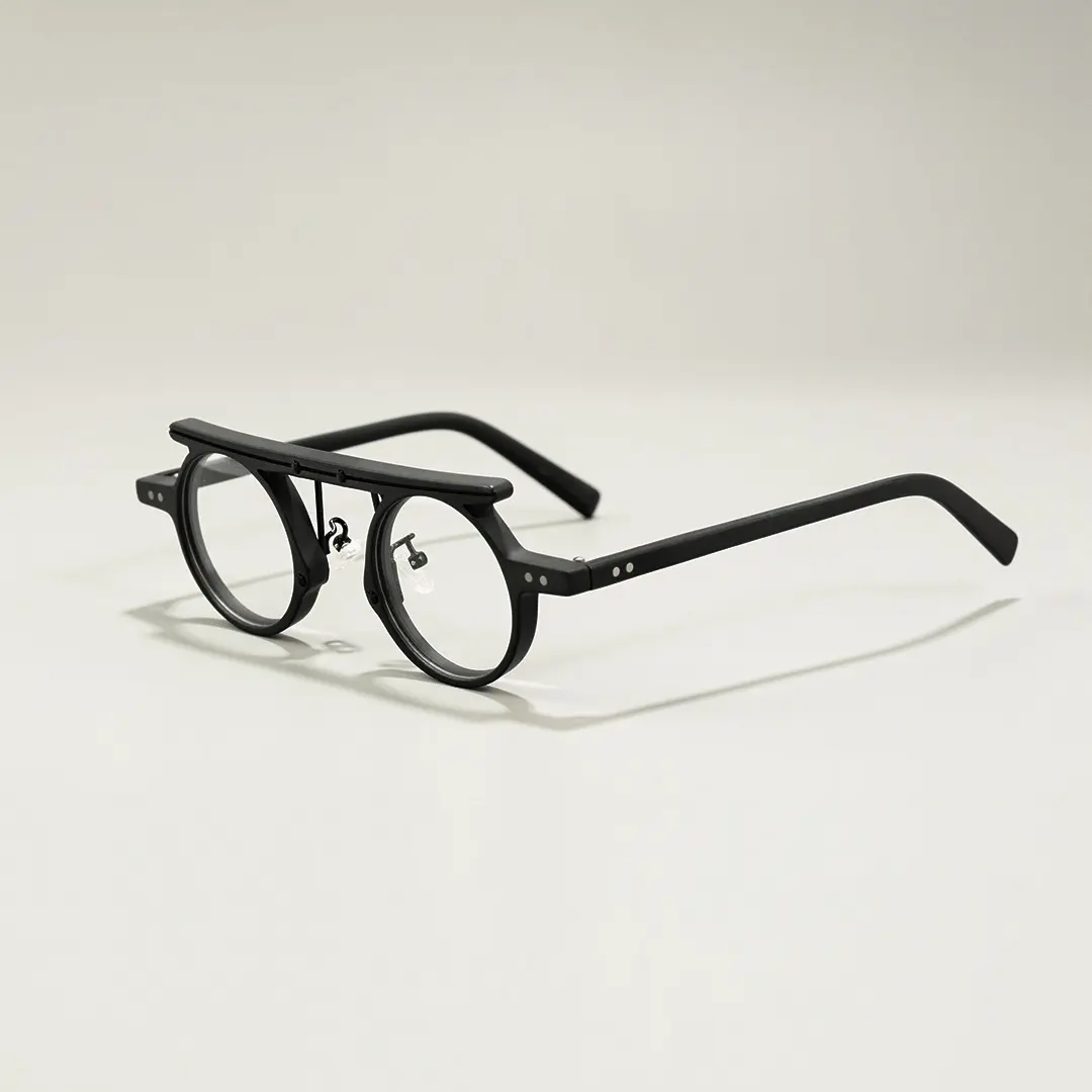 Scene view of Susie vintage round acetate eyeglasses RA0012405 in black