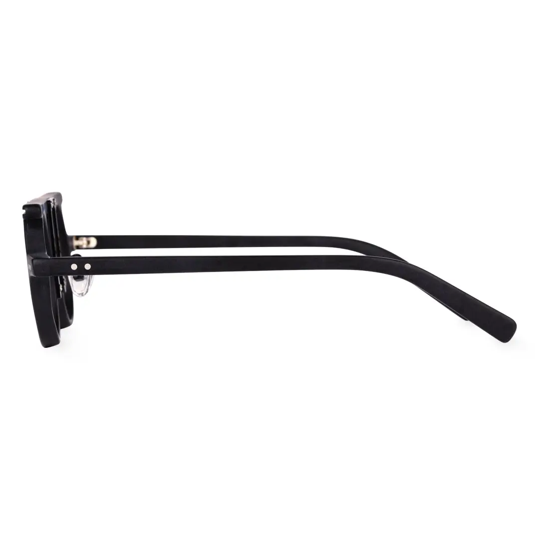 Side view of Susie vintage round acetate eyeglasses RA0012405 in black