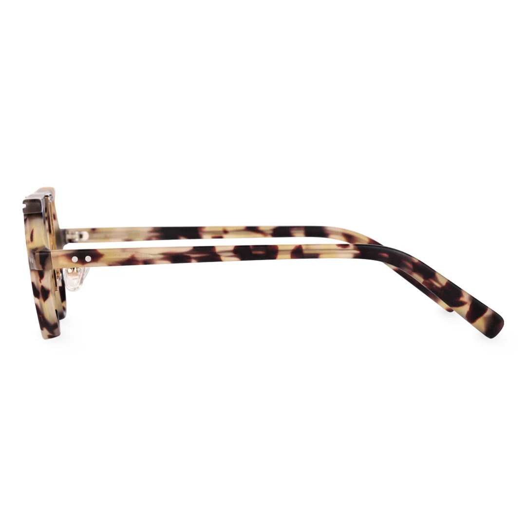 Side view of Susie vintage round acetate eyeglasses RA0012405 in tortoise