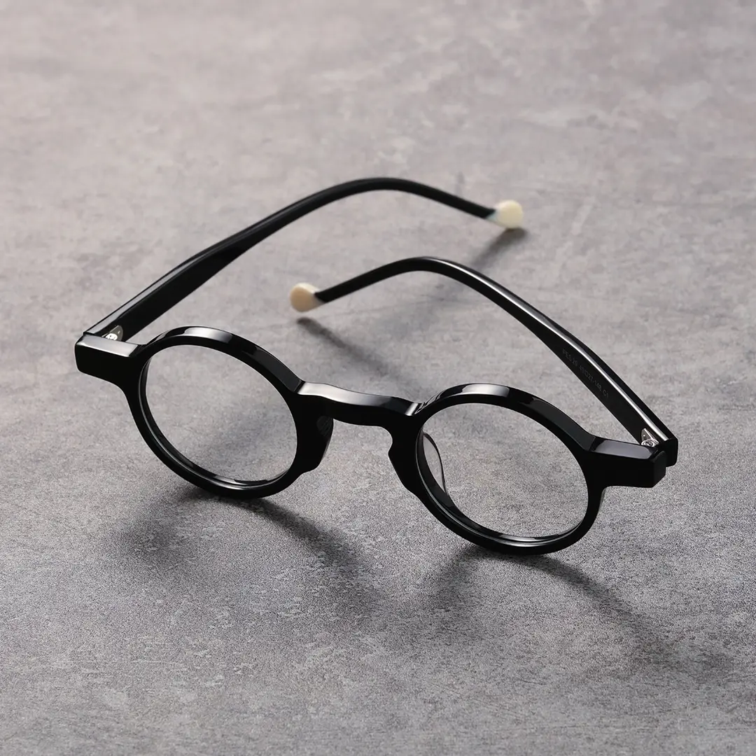 Scene view of Maat vintage round acetate eyeglasses in black. SPU: RA0042303