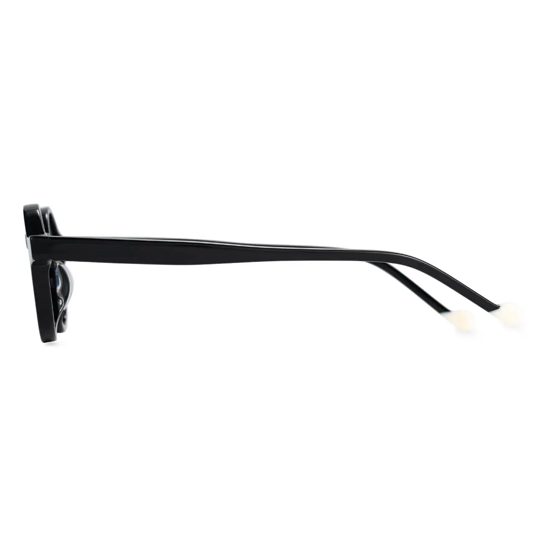 Side view of Maat vintage round acetate eyeglasses in black. SPU: RA0042303