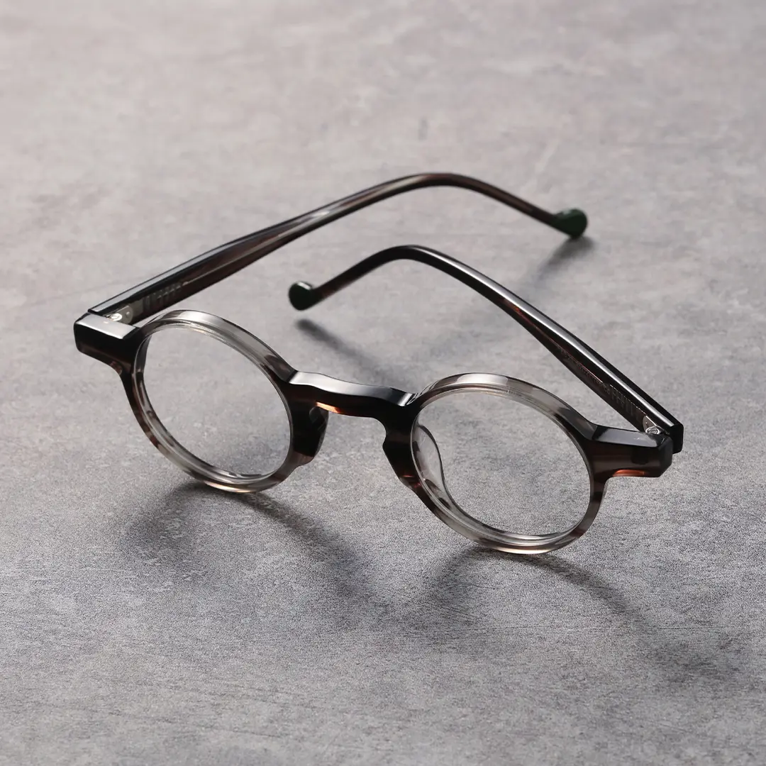 Scene view of Maat round acetate eyeglasses RA0042303 in brown