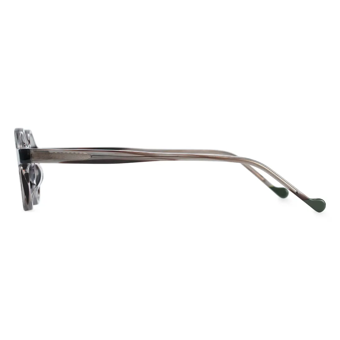 Side view of Maat vintage round acetate eyeglasses in brown. SPU: RA0042303
