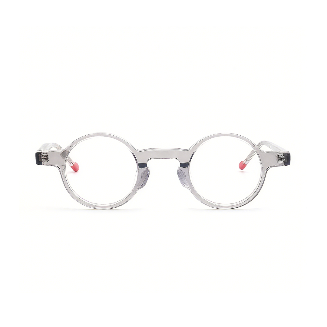 Front view of Maat vintage round acetate eyeglasses RA0042303 in silver