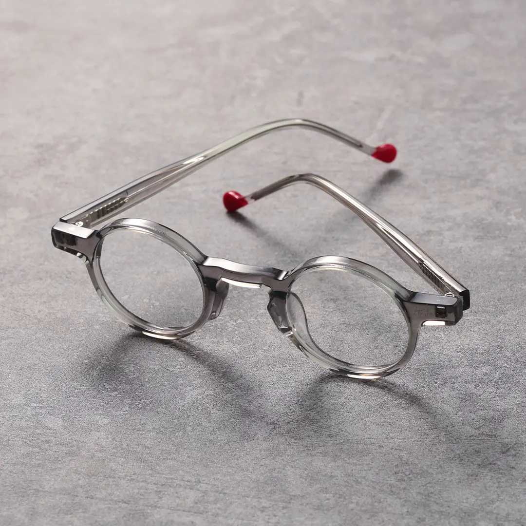 Scene view of Maat vintage round acetate eyeglasses in silver. SPU: RA0042303