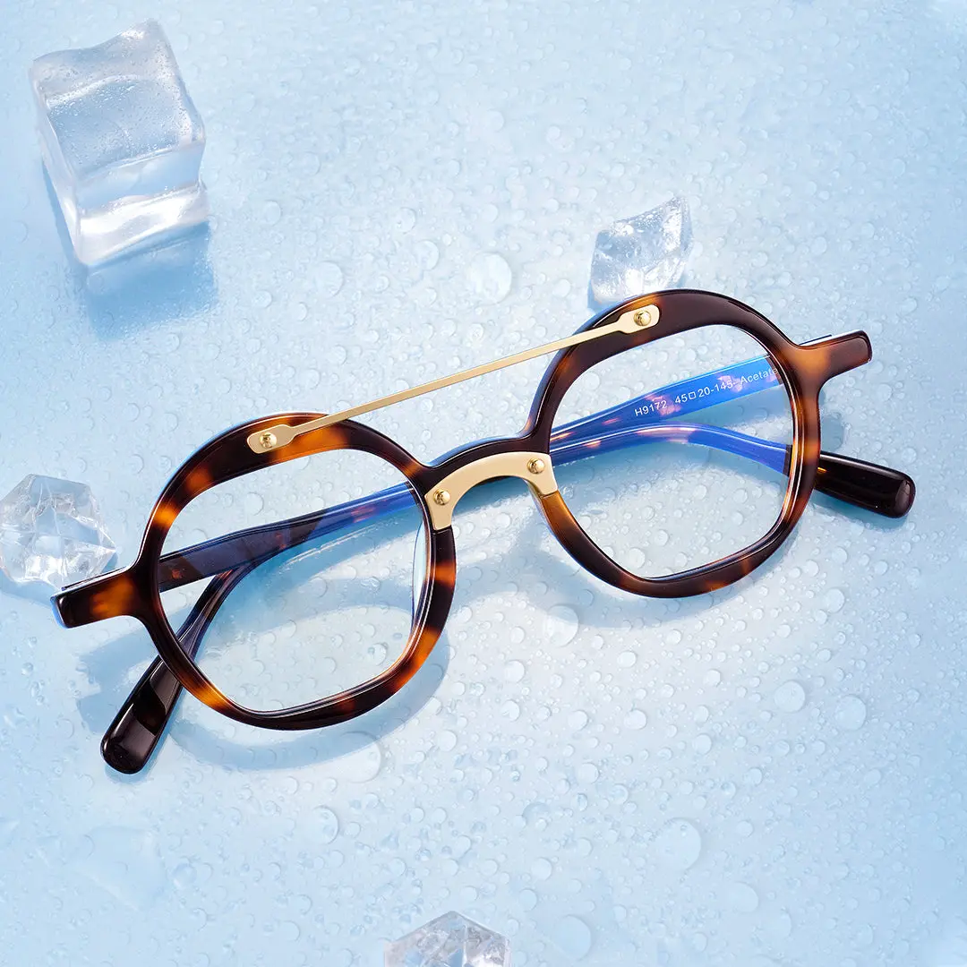 Scene view of Cool vintage round acetate eyeglasses RA0052308 in tortoise
