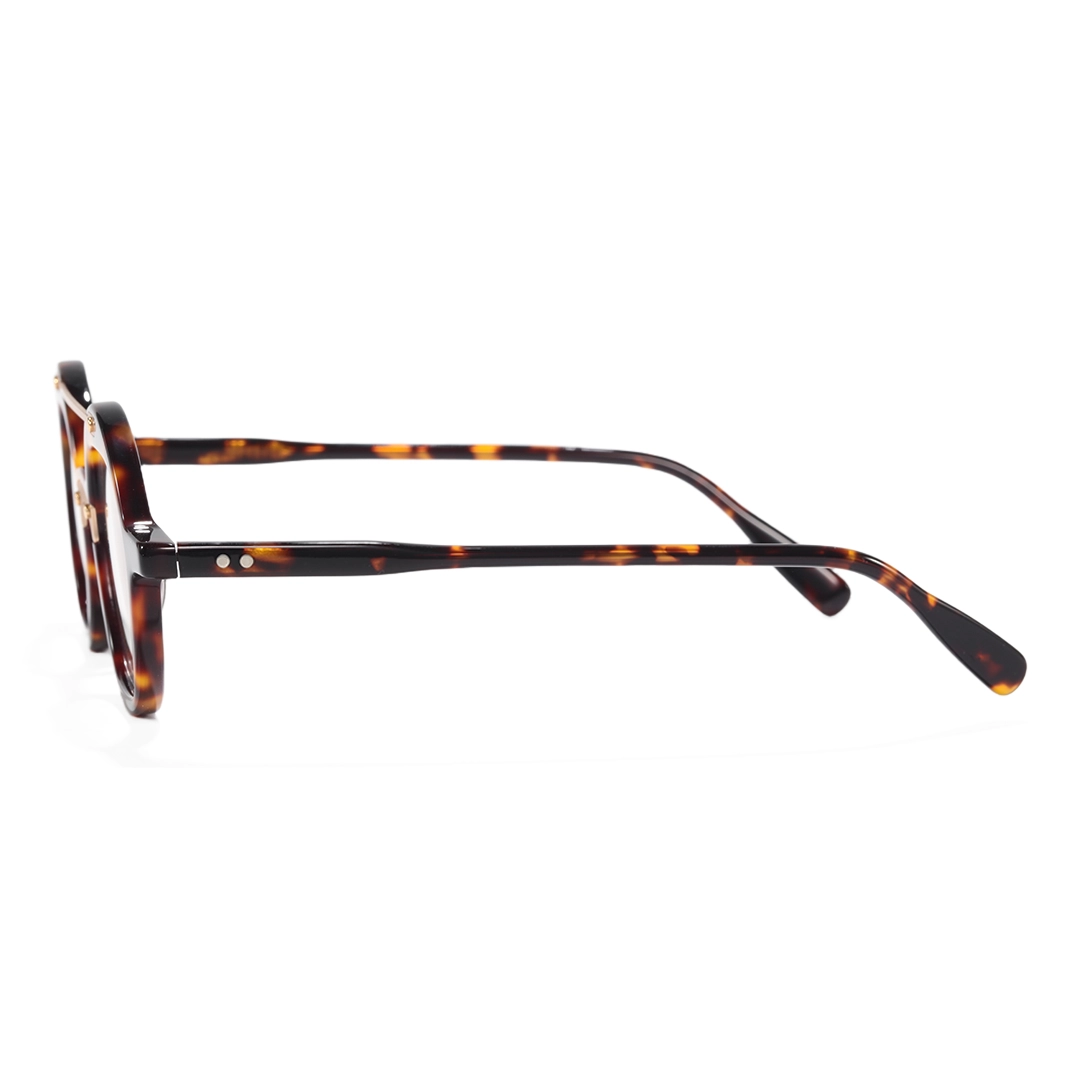 Side view of Cool vintage round acetate eyeglasses RA0052308 in tortoise