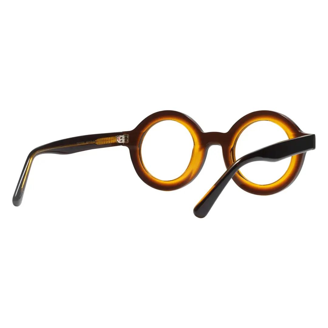 Back view of Knox round acetate eyeglasses RA0052408 in brown