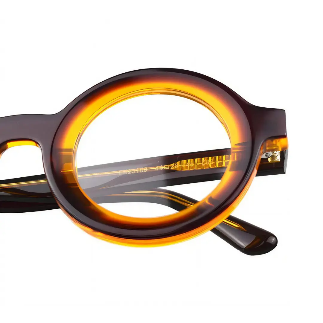 Frame detail view of Knox round acetate eyeglasses RA0052408 in brown