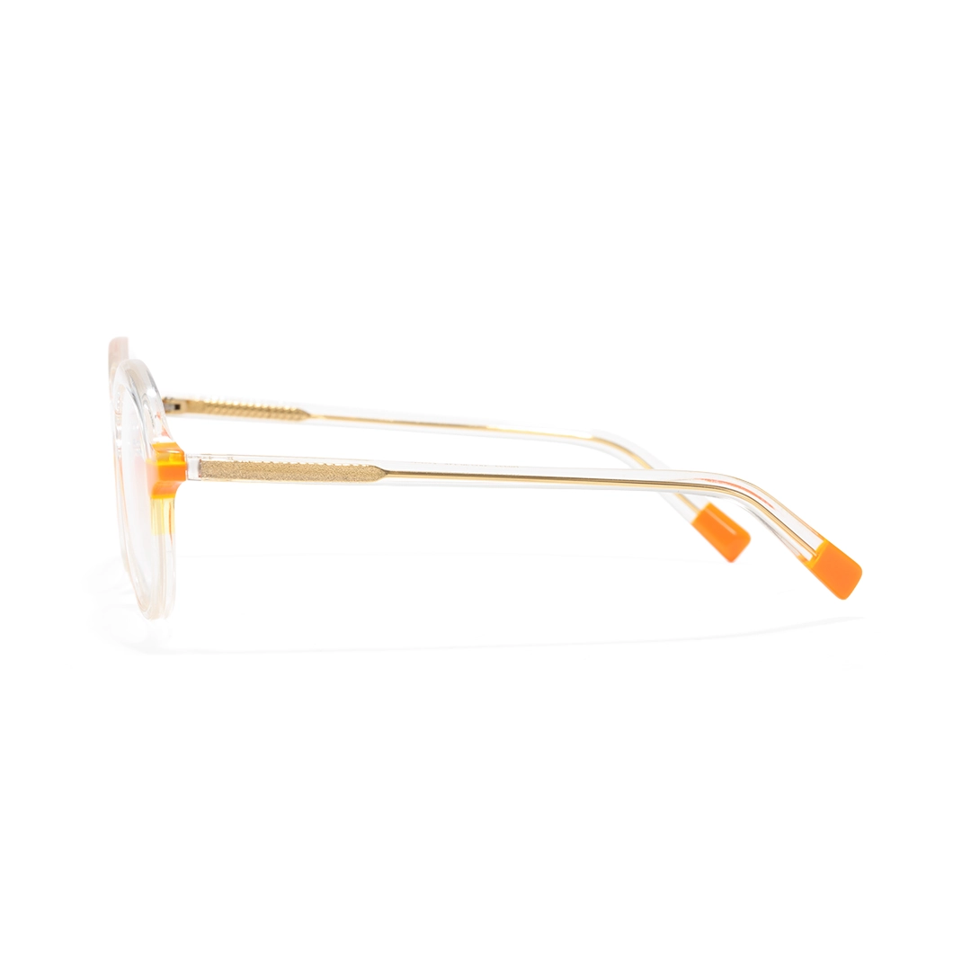 Side view of FortMyers round acetate eyeglasses RA0072207 in clear