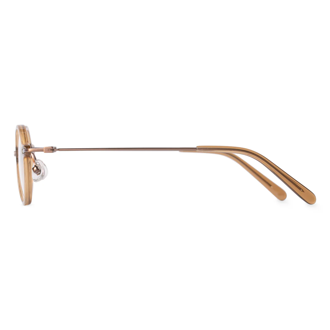 Side view of Tiiy steampunk round acetate eyeglasses RA0092309 in gold