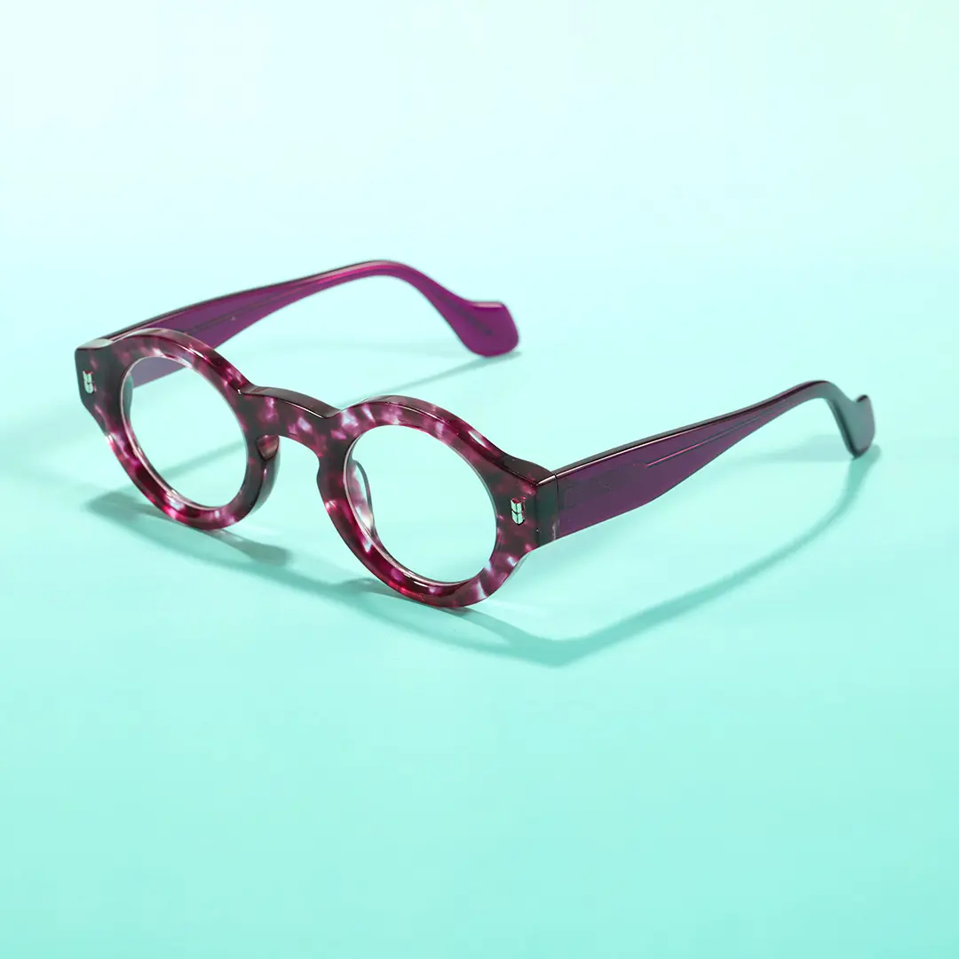 Set view of Zeal round acetate eyeglasses RA0110507 in purple