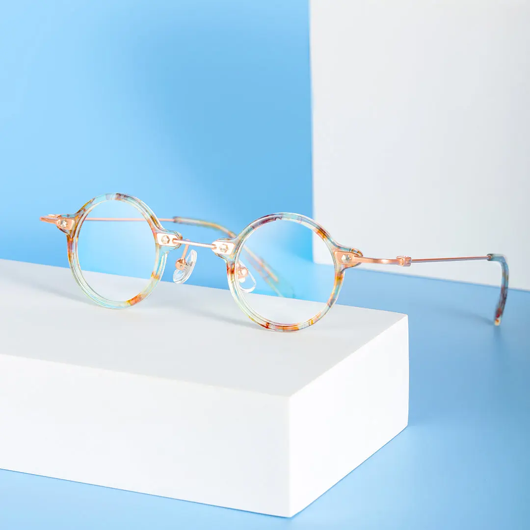 Scene view of Jeremy steampunk round acetate eyeglasses RA0142402 in clearmulticolor