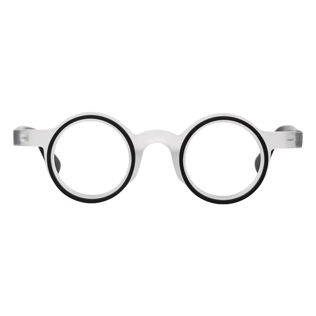 Front view of Jase round acetate eyeglasses RA0162406 in black