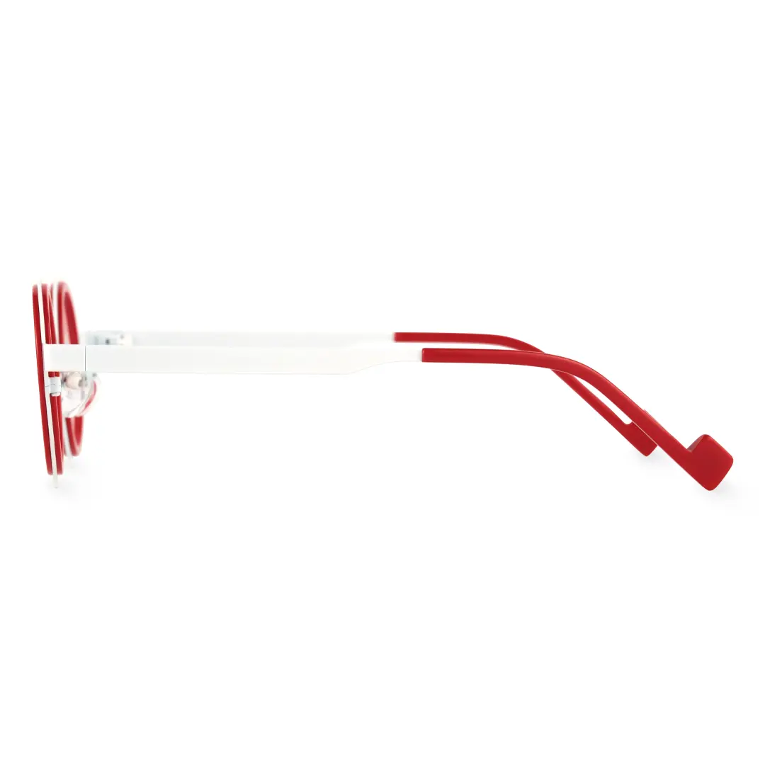 Side view of Balze vintage round acetate eyeglasses RA0162408 in white