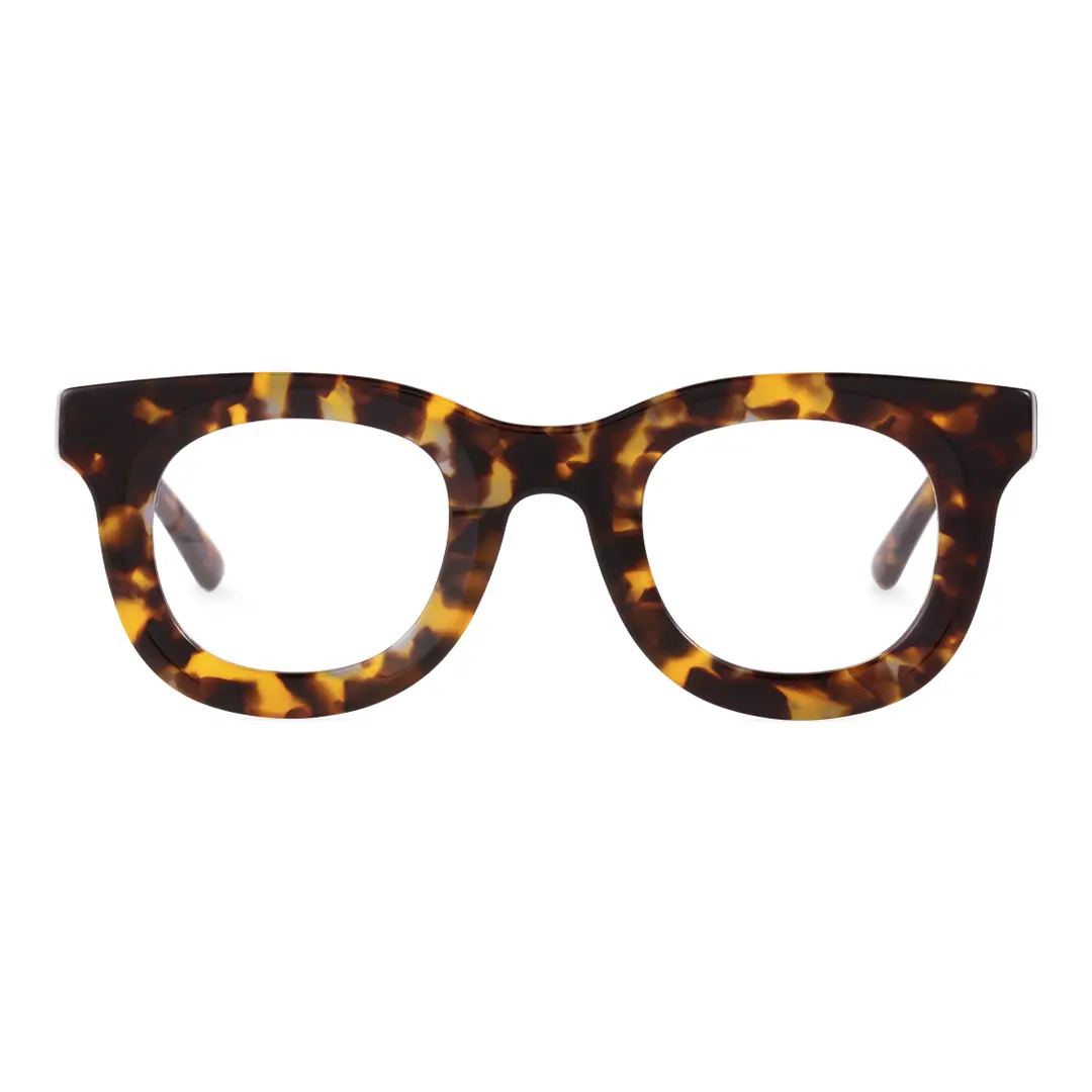 Front view of Jax round acetate eyeglasses RA0182406 in tortoise