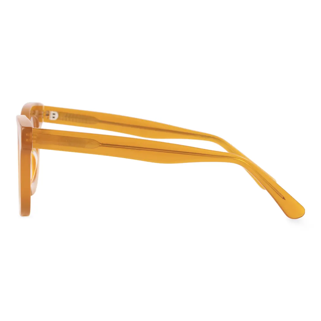 Side view of Jax round acetate eyeglasses RA0182406 in yellow