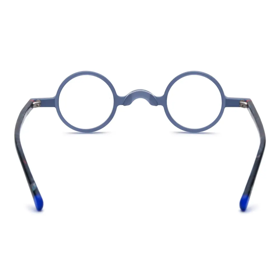 Back view of Gem round acetate eyeglasses RA0202310 in grey