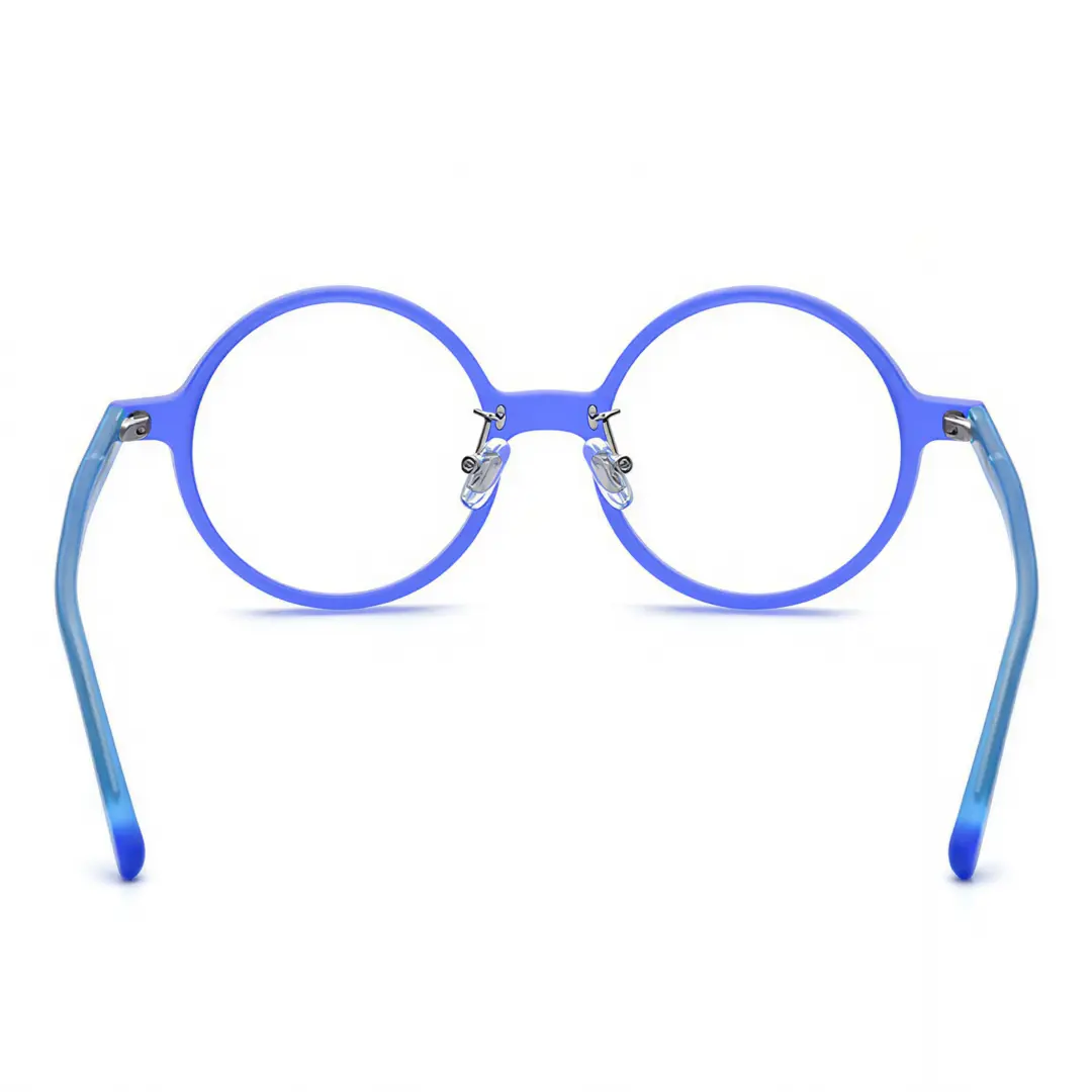 Back-view of Stars round acetate eyeglasses RA0222310 in purple
