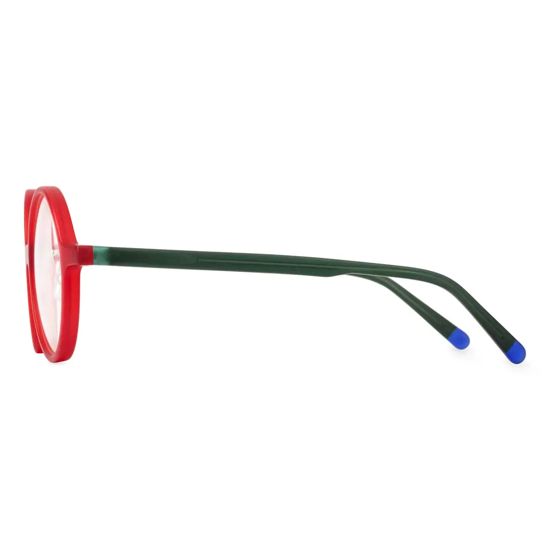Side view of Stars round acetate eyeglasses RA0222310 in red