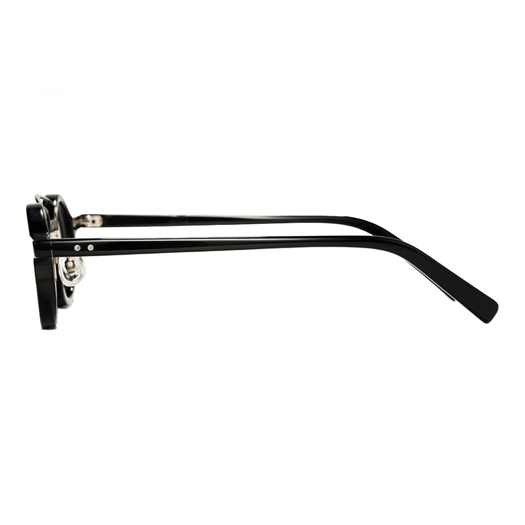 Side view of Tero vintage round acetate eyeglasses RA0302310 in black