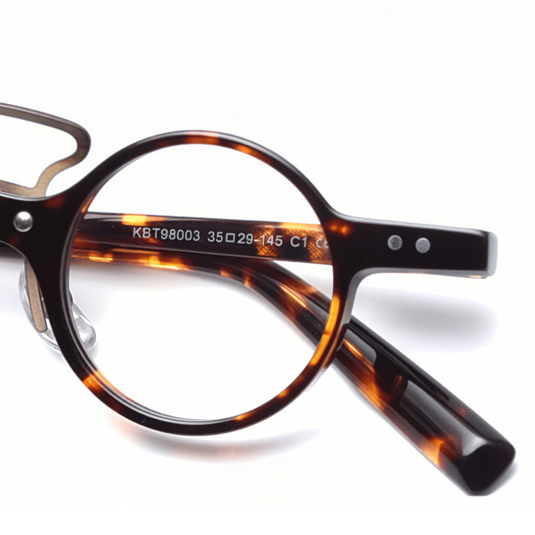 Frame detail view of Tero vintage round acetate eyeglasses RA0302310 in tortoise