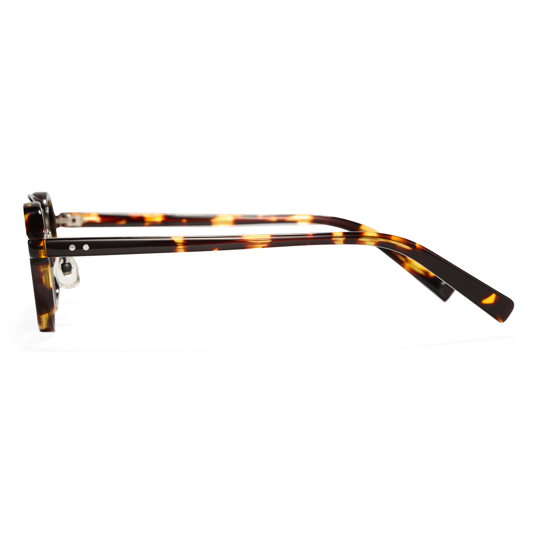Side view of Tero vintage round acetate eyeglasses RA0302310 in tortoise