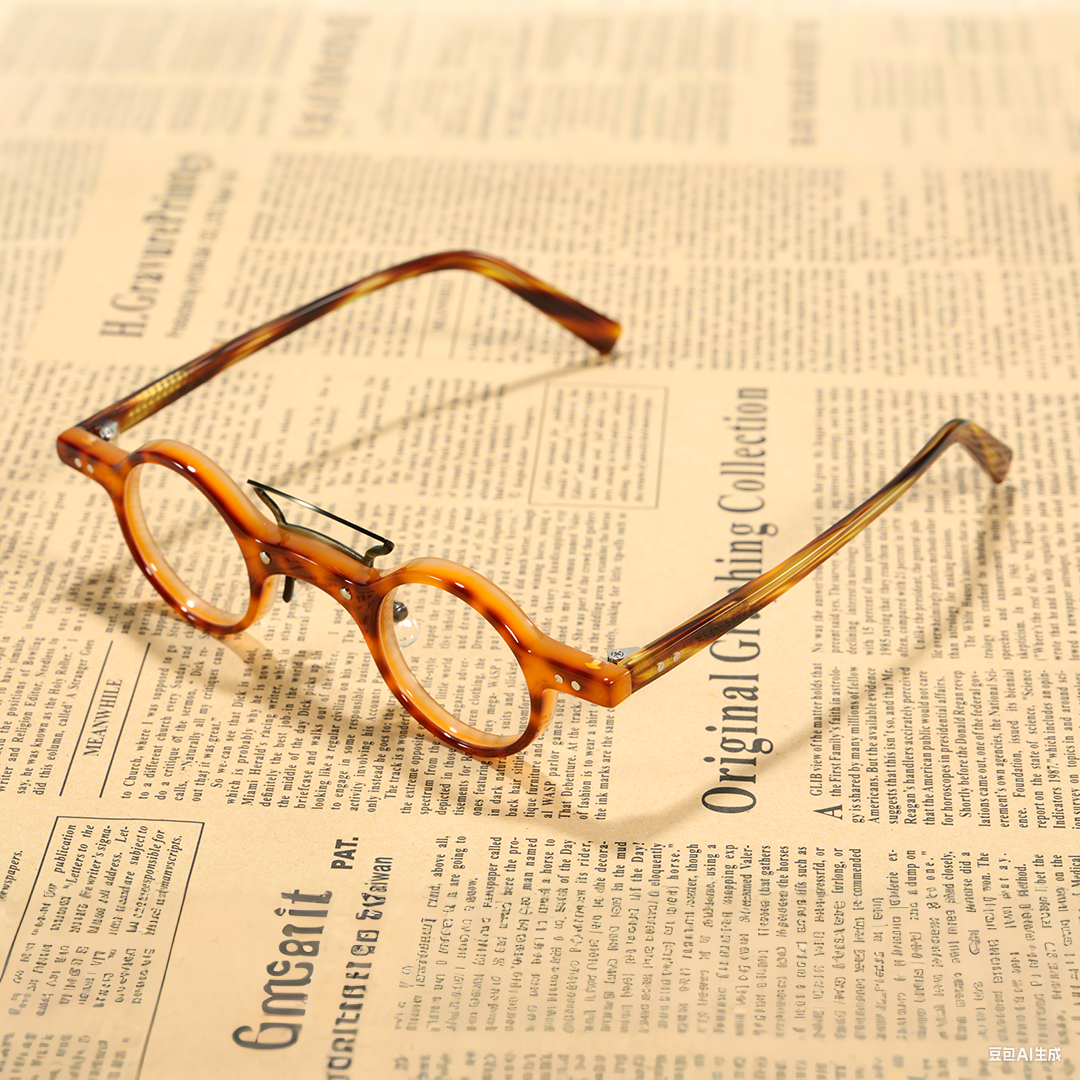 Scene view of Tero vintage round acetate eyeglasses RA0302310 in yellowtortoise