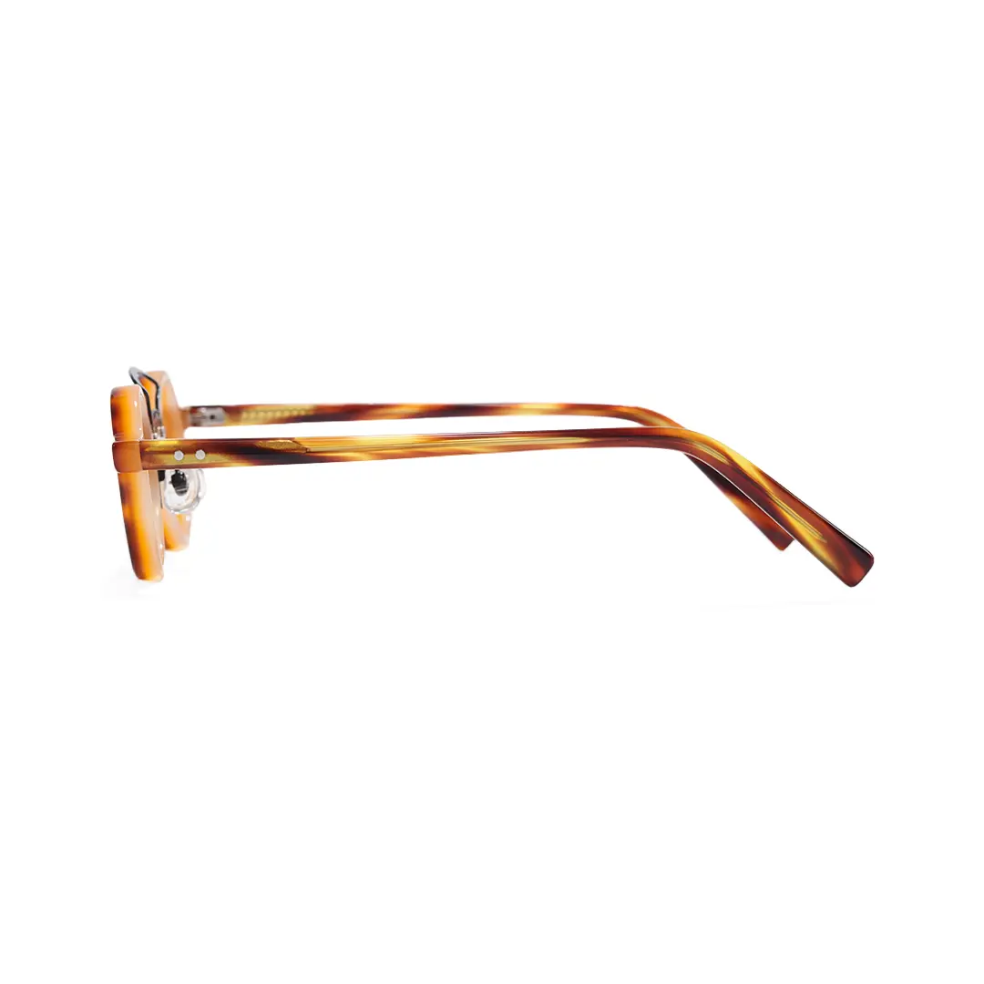 Side view of Tero vintage round acetate eyeglasses RA0302310 in yellowtortoise
