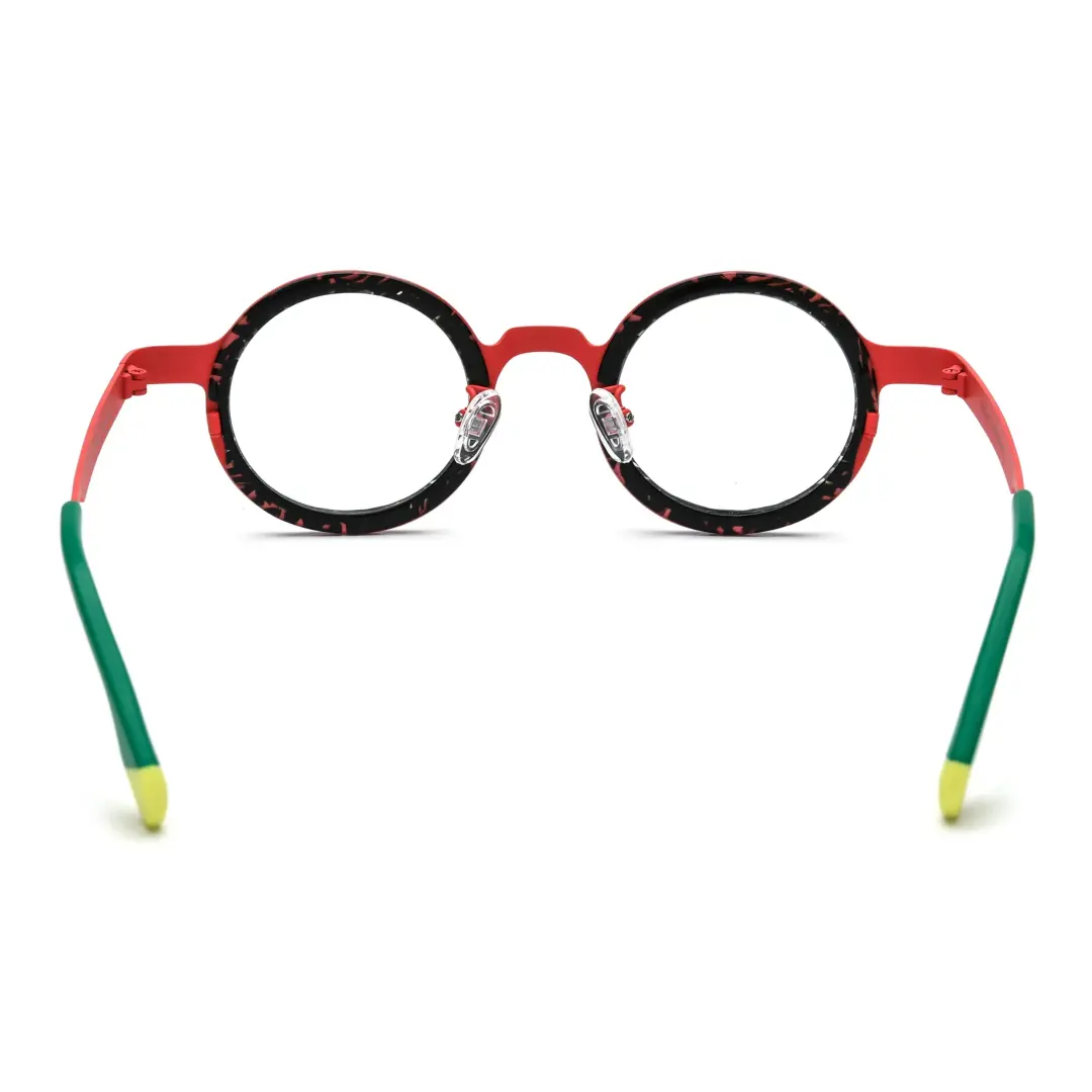 Back view of Colin vintage round acetate eyeglasses RA0302408 in black