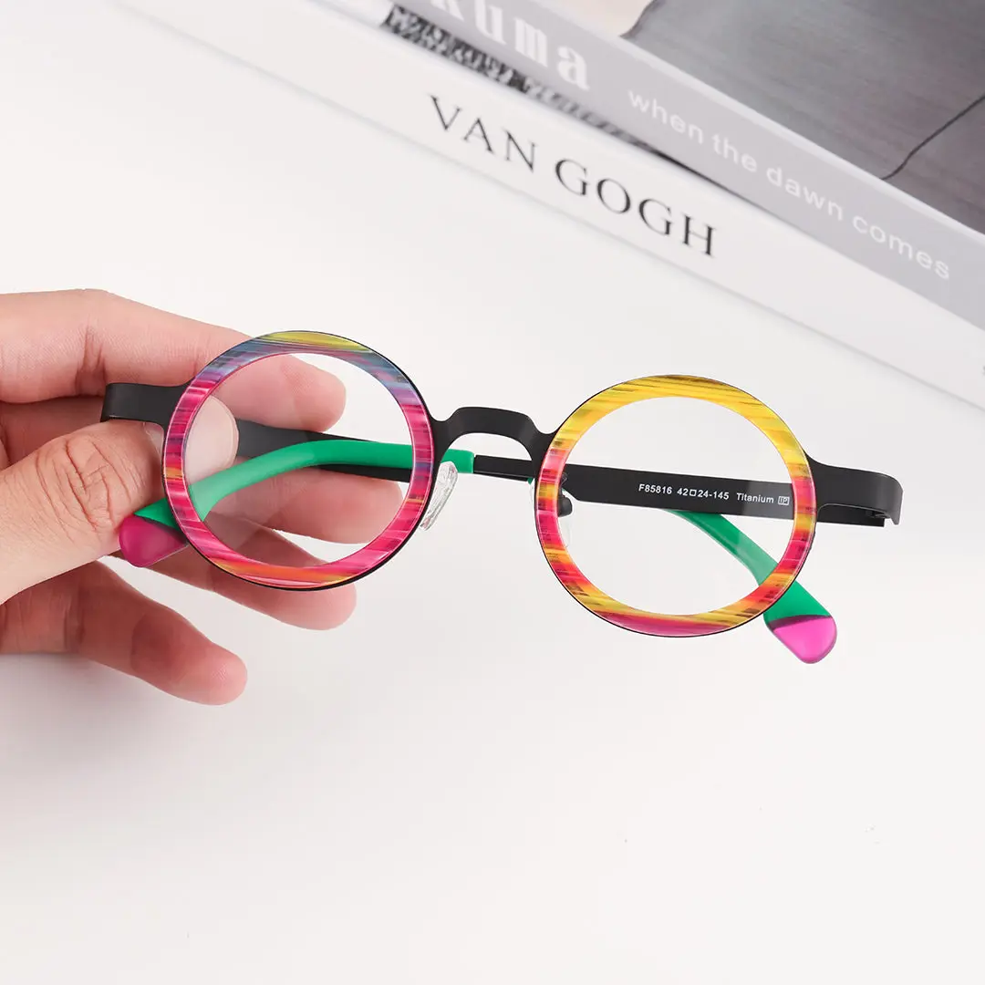 Scene view of Colin vintage round acetate eyeglasses RA0302408 in multicolor
