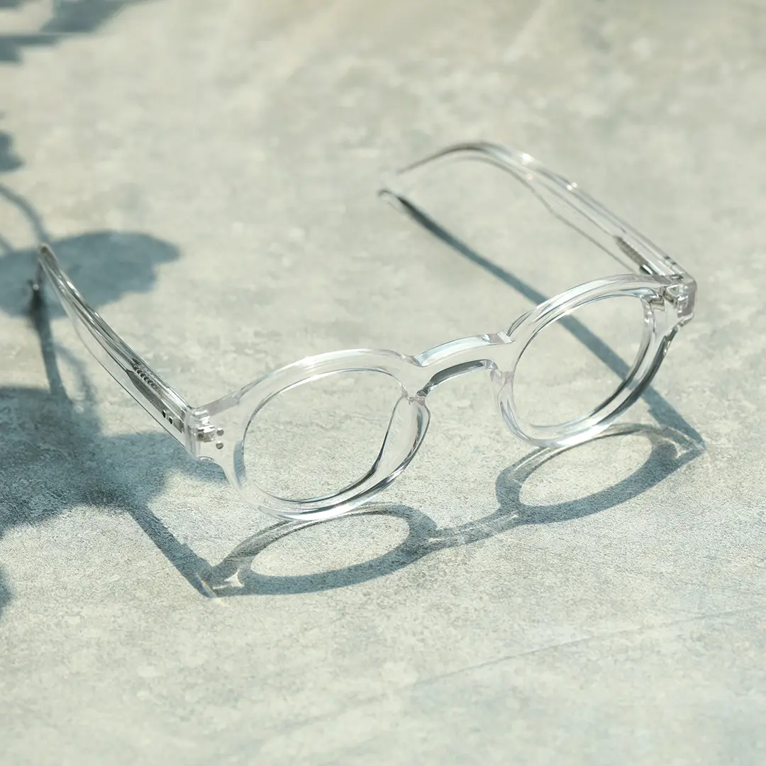 Scene view of Efia vintage round acetate eyeglasses RA0302504 in clear