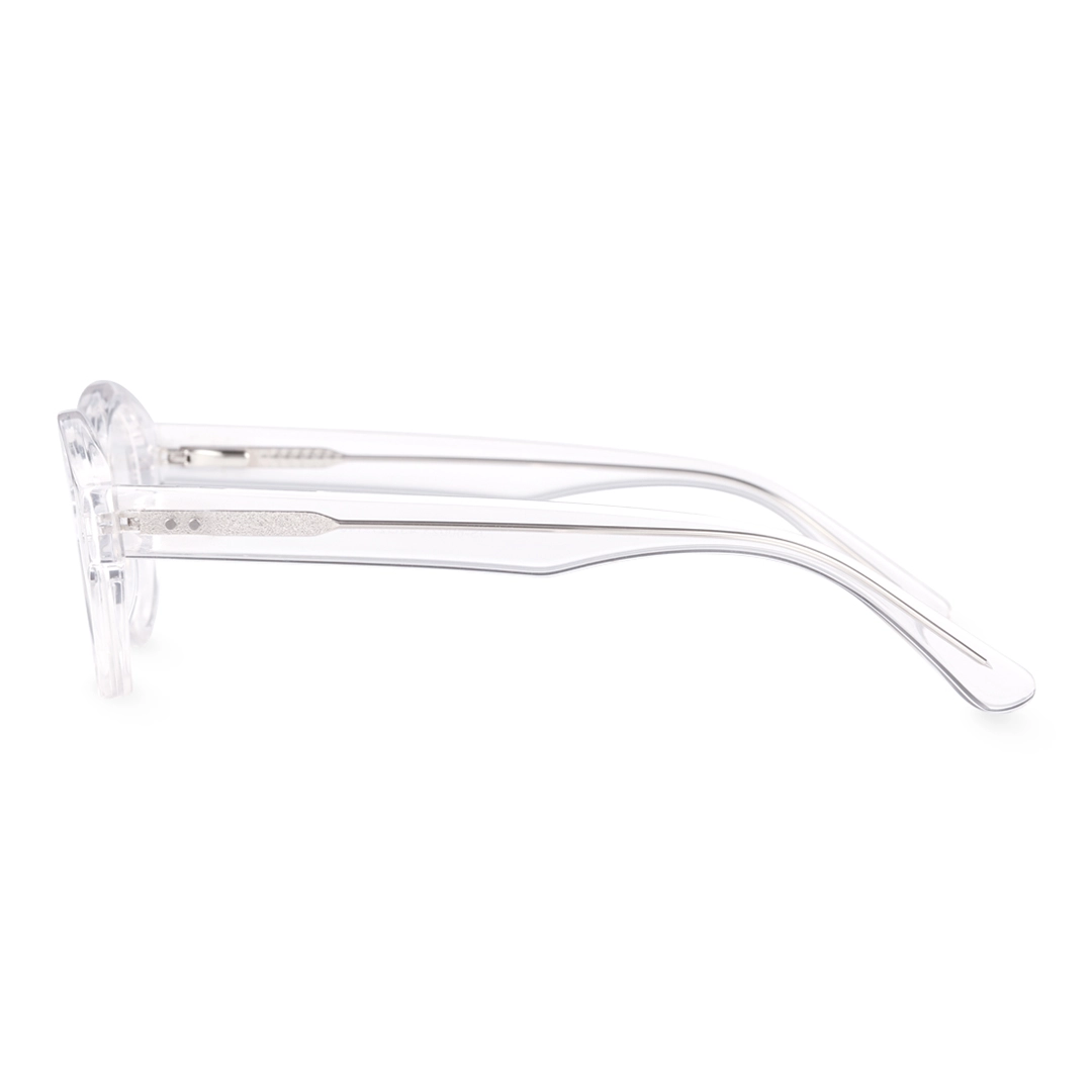 Side view of Efia vintage round acetate eyeglasses RA0302504 in clear